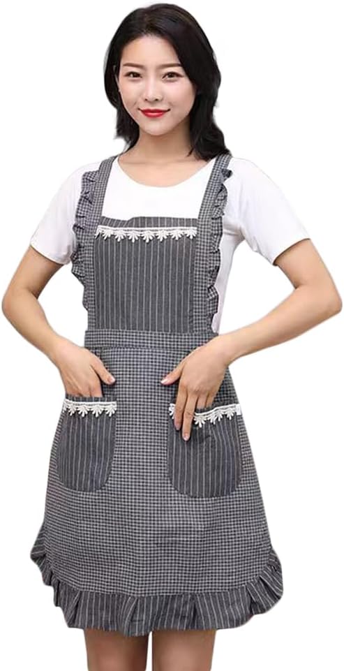 Cute Apron for Women with Pockets, Comfortable Kitchen Apron by Sefiron