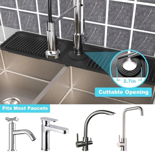 Folding faucet mat for kitchen sink-sink splash guard behind