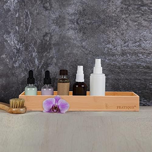 PRATIQUE Bamboo Drawer Organizer, 15 x 3 x 2.6