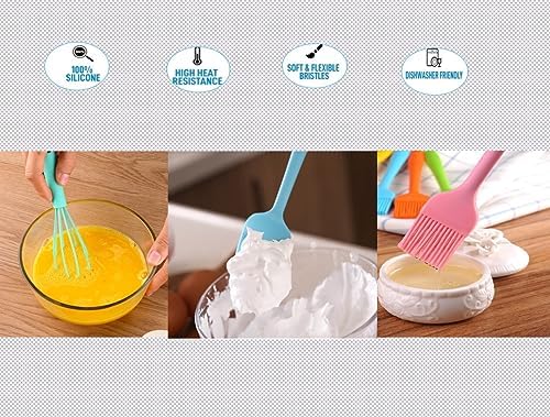 Silicone Basting Brush Set of Two Heat Resistant Long Handle Pastry