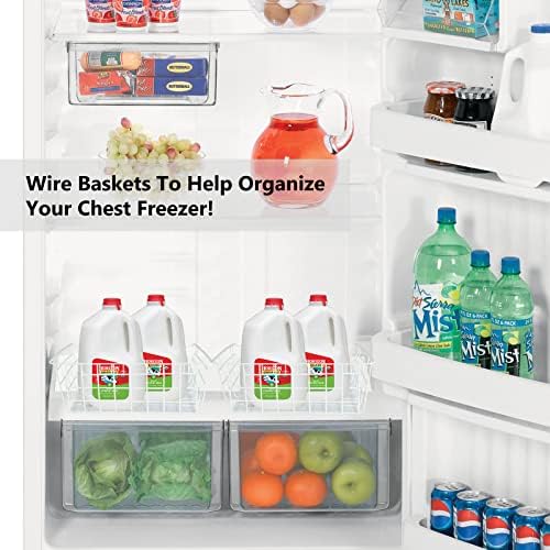 4 Pack Deep Freezer Organizer Bins, Stackable Wire Baskets