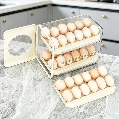 Egg Holder for Refrigerator Clear Sloped Track Design Organizer Rack