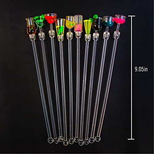 Swizzle Sticks Colorful Clear Beverage Stirrers 9.05" Drink Stirrer