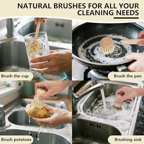 5 Pack Dish Brush Set with 14’’ Bottle Brush