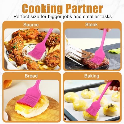 Silicone Basting Brush 2 Pcs Pastry Brush for Oil, BBQ, Grill, Sauce