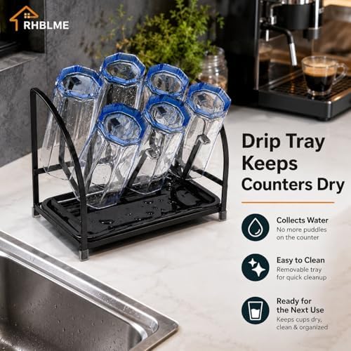 RHBLME 2 Packs Glass Drying Rack, Vertical Bottle Drying Rack Glass