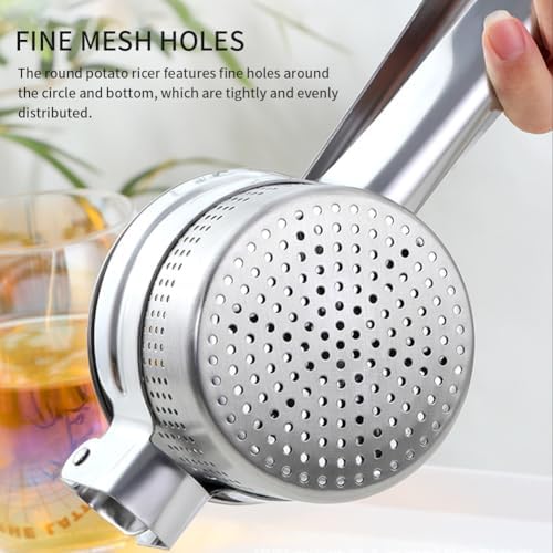 Stainless‐Steel Potato Ricer, Ergonomic Masher for Fluffy Mashed