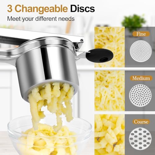 AHFLRITO Potato ricer, Heavy Duty Ricer for Mashed Potatoes, Large