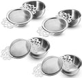 4 Pack Fine Mesh Tea Strainer with Bowl, Sliver