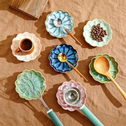 Ceramic Spoon Rest for Stove Top, Flower Cute Spoon Rest for Kitchen
