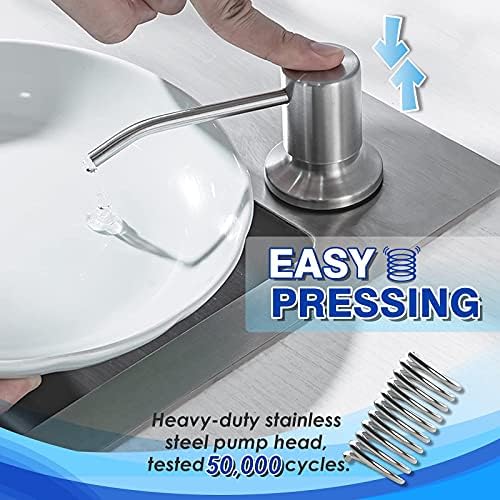 WEWE Built-in Kitchen Sink Soap Dispenser, Stainless Steel