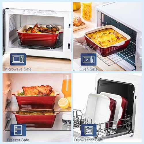 LOVECASA 8x8 inch Baking Pan, 2 Quart Square Cake Pan Baking Dish for