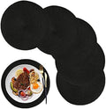 Round Braided Placemats Set of 6, 12.6 Inch Small Circle Place Mats