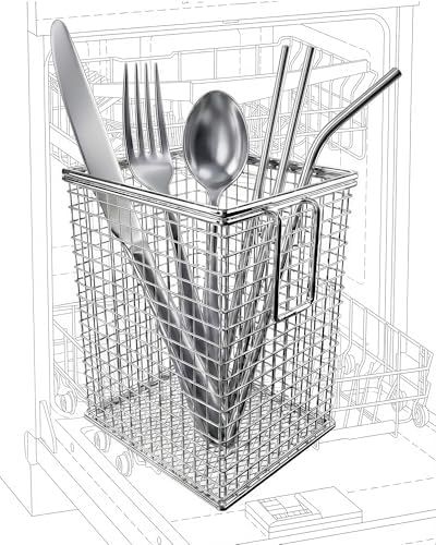Dishwasher Chopstick Basket with Hook, 304 Stainless Steel