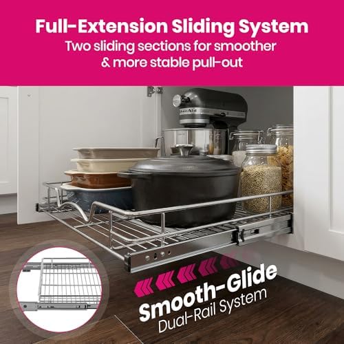 HOLDN’ STORAGE Pull Out Cabinet Organizer, 14”W x 21”D Cabinet Drawer