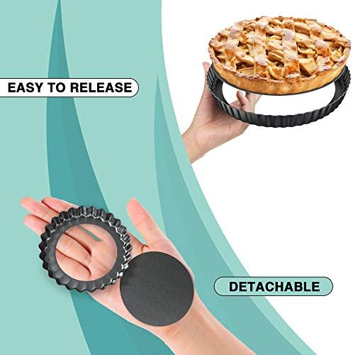 Tart Pan with Removable Bottom, Set of 5, by Zerodish - Non-stick