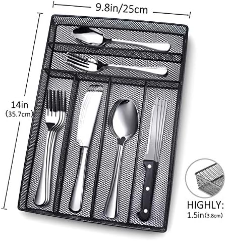 Teivio 24 Piece Silverware Set, Flatware Utensils Set Mirror Polished