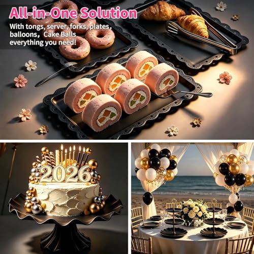68 Pack Dessert Table Display Set, Tiered Round Cupcake Stands
