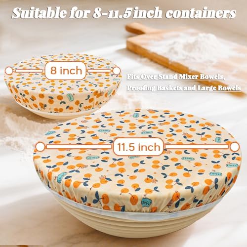 OHIYO 2 Large Beeswax Bowl Covers, 12 Inch