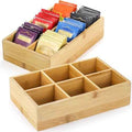 Dicunoy 2 Pack Bamboo Tea Bag Organizers, Wood Tea Bag Storage for