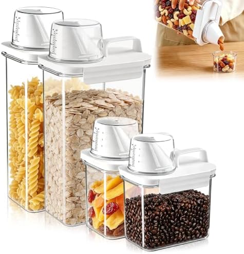 Cereal Storage Containers Sets,BPA Free with Pouring Spout Handle