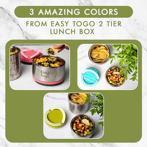 Easy Togo 2-Tier Stainless Steel Lunch Box, 32oz