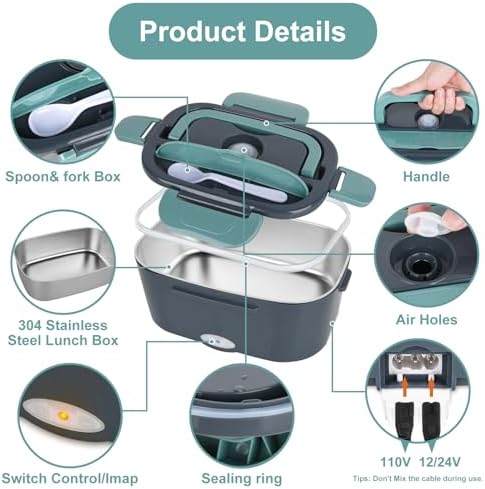 Herrfilk Electric Lunch Box Food Heater, 3 in 1 Ultra Quick Heated