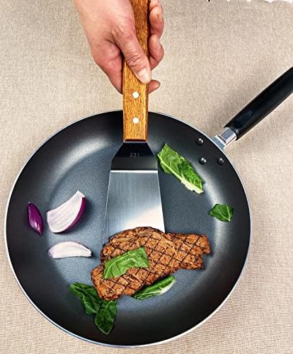 KLAQQED 2Pcs Metal Spatulas Set, Metal Spatula for Cast Iron Skillet