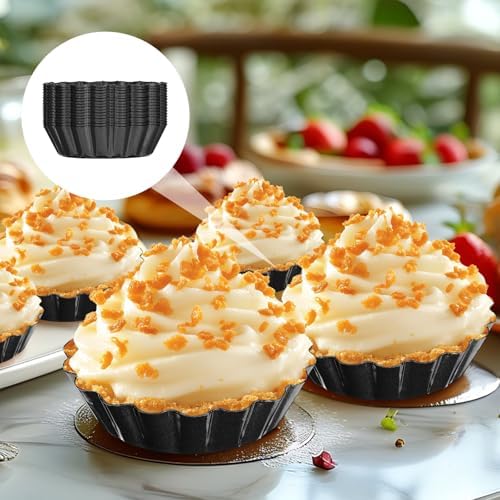20 Packs Mini Tart Pans Removable Bottom 3 Inch Tart Pan Round Fluted