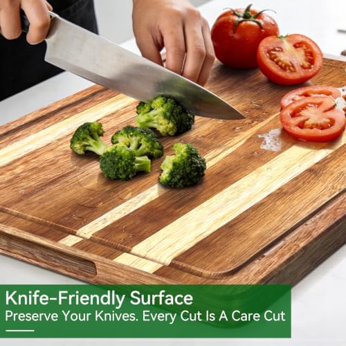 Acacia Wood Cutting Board Set of 3 – Non-Toxic & Pre-Oiled Cutting