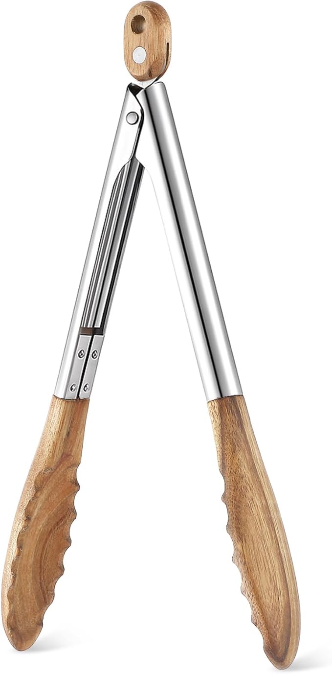 Baderke 1 Pcs Kitchen Tongs for Cooking Wooden Utensil Set Salad Tongs by Baderke