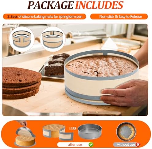 Reallnaive Springform Pan Protector Mats, 2 Pack, 9 Inch