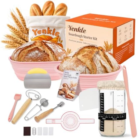 Complete Sourdough Starter Kit with Round & Oval Silicone Banneton