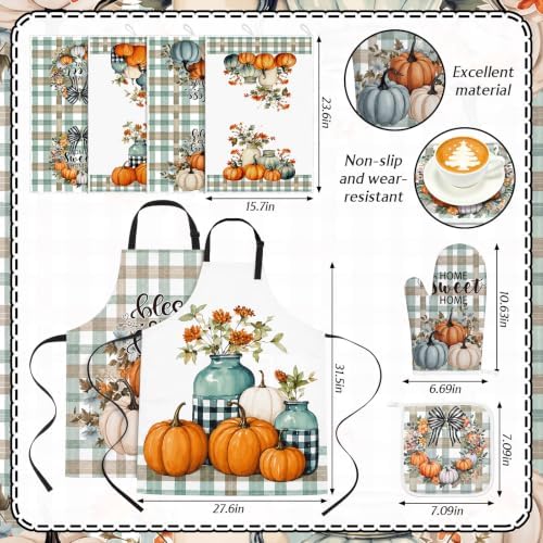 Bencailor 17 Pcs Fall Pumpkin Kitchen Decor Set, Autumn Baking Gifts