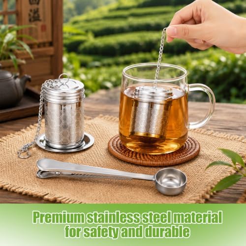 6 Pcs Tea Infuser with Scoop, Strainer Extra Fine Mesh for Loose Tea