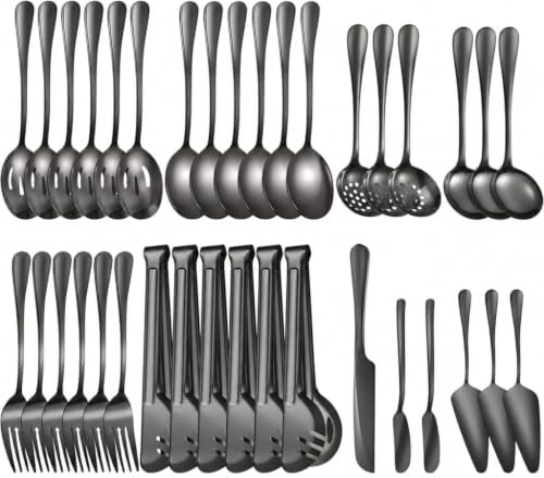 36-Piece Stainless Steel Serving Utensil Set – Complete Buffet