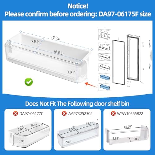 DA97-06175F Refrigerator Door Bin Compatible with Kenmore Samsung