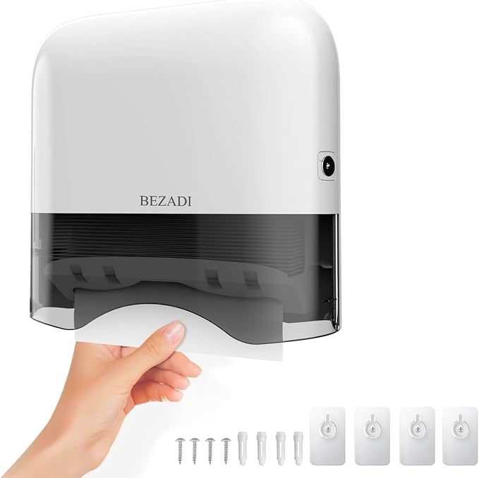Paper Towel Dispenser, Large Capacity Wall Mount Tissue Dispensers by BEZADI