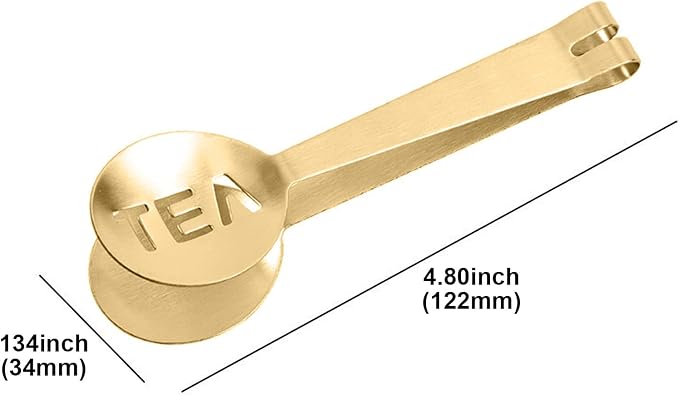 4Pcs Gold Tea Bag Squeezer, Stainless Steel Clip On Strainer, Tea Spoon Tongs - Image 7