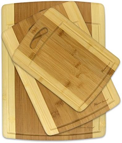 Heim Concept Organic Bamboo Cutting Boards 3PC Set, Various Convenient