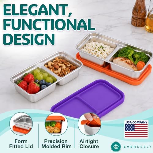 Stainless Steel Snack Containers, 13.5 oz, 4 Pack