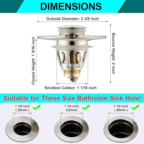 Universal Bathroom Sink Stopper - Bounce Wash Basin Drain Filter