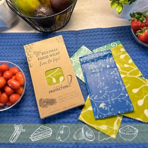 9 Pack Reusable Beeswax Wraps For Food - Zero Waste, Organic Bee wrap