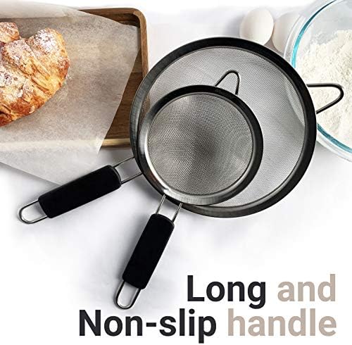 Fine Mesh Strainer Set of 3, Stainless Steel with Insulated Handle