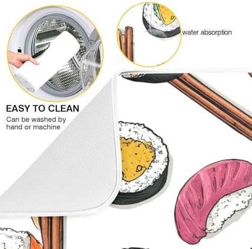 OTVEE Cute Roll Art Dish Drying Mat for Kitchen Counter Absorbent Heat