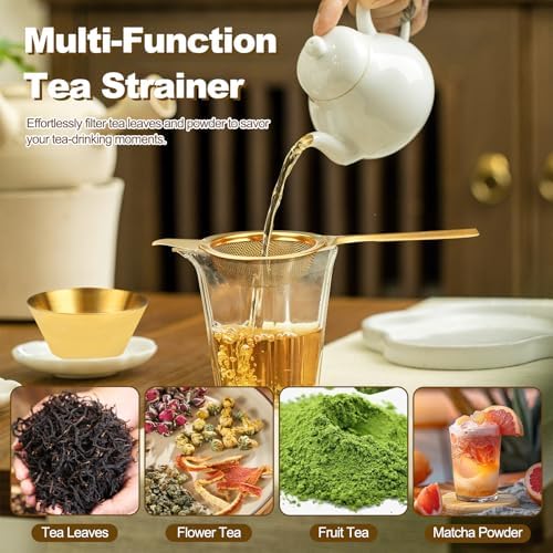 ASTIMESA 2 Sets Stainless Steel Matcha Sifter Sieve with Base, 2.2''
