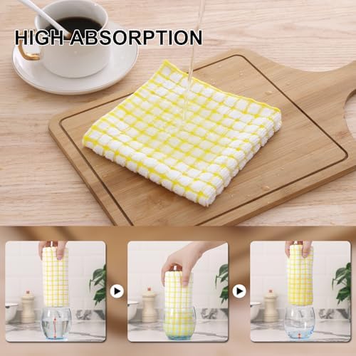 Kitinjoy Cotton 8 Pack Terry Kitchen Dish Cloths, Mixed Color