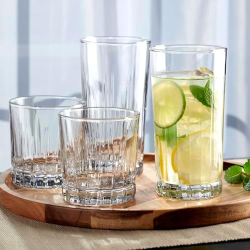 Anchor Hocking Anniston Drinking Glasses Set 16 Piece Set