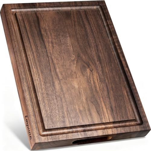Empune Walnut Cutting Board with Handle, 16.5 x 11.8 x 1.4 Inches