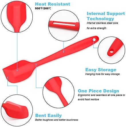 4-Piece Silicone Spatula Set with Stainless Steel Core, Small